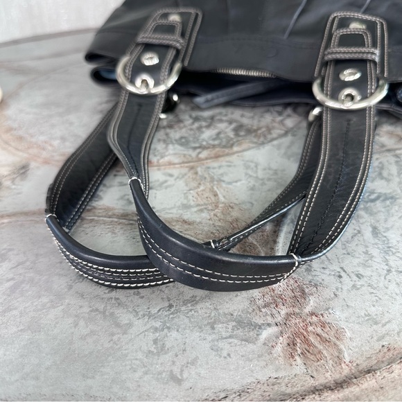 Coach Soho Pleated North South Tote F15045 And Trifold Wallet Set SV/Black - Picture 7 of 15